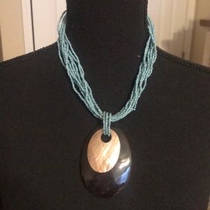 Turquoise and shell necklace